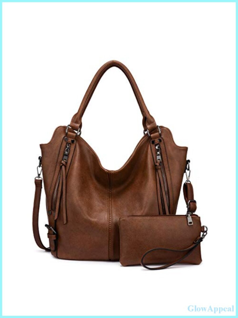 PU Leather Hobo Tote Bag with Adjustable Shoulder Strap Large Purse
